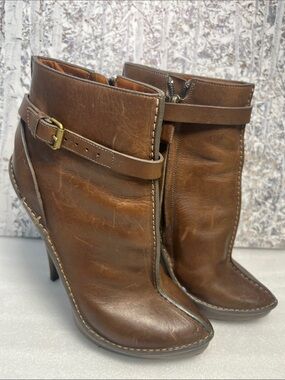 Givenchy Brown Leather Ankle Platform Boots  Authentic